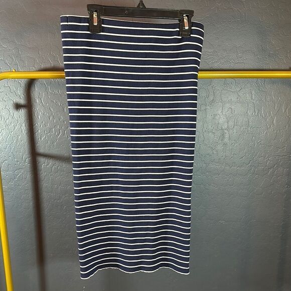Polo by Ralph Lauren Blue and White Midi Pencil Skirt for Work - Picture 1 of 4